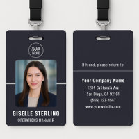 Custom Business Employee Photo Name Tag ID