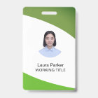 Custom Business Employee Photo Text Lime Green
