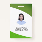 Custom Business Employee Photo Text Lime Green