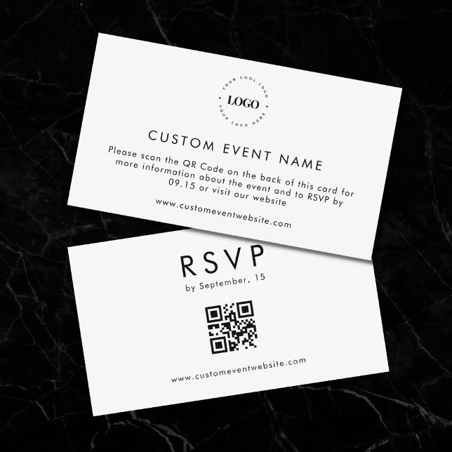 Custom Business Event RSVP with QR Code Website Enclosure Card (Creator Uploaded)