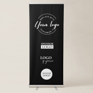 Custom Business event white Sponsor logos Retractable Banner