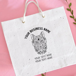 Custom Business, Fox Large  Rubber Stamp