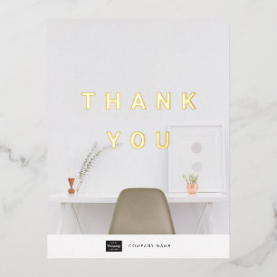 Custom Business Gold Foil Thank You Postcard