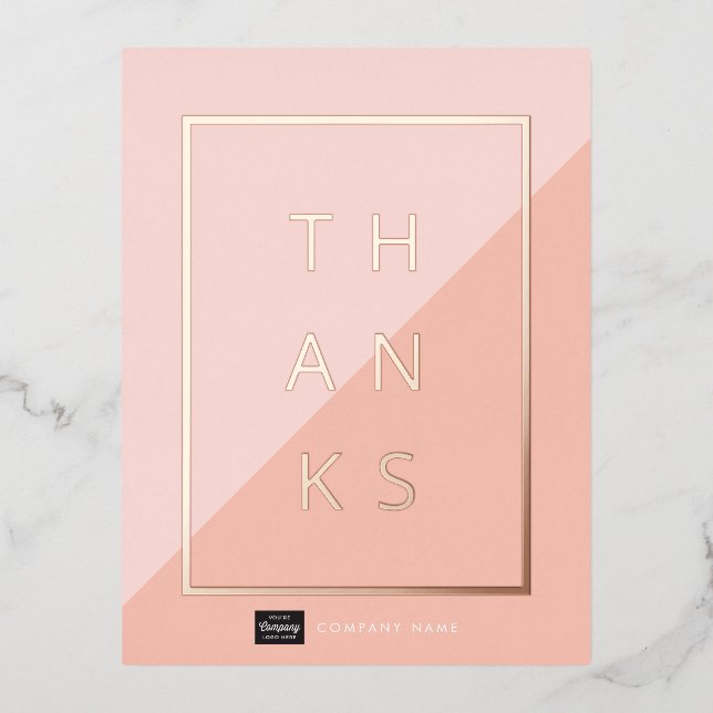 Custom Business Gold Foil Thank You Postcard (Front)