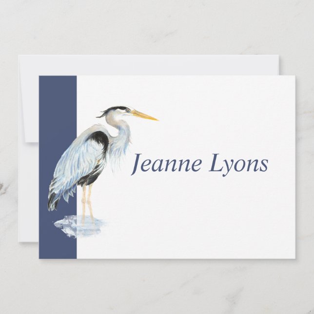 Custom Business Great Blue Heron Bird Business   Thank You Card (Front)