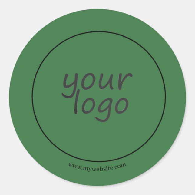 Custom Business  | Green Colour Classic Round Sticker (Front)
