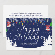 Custom Business Happy Holidays Festive Blue