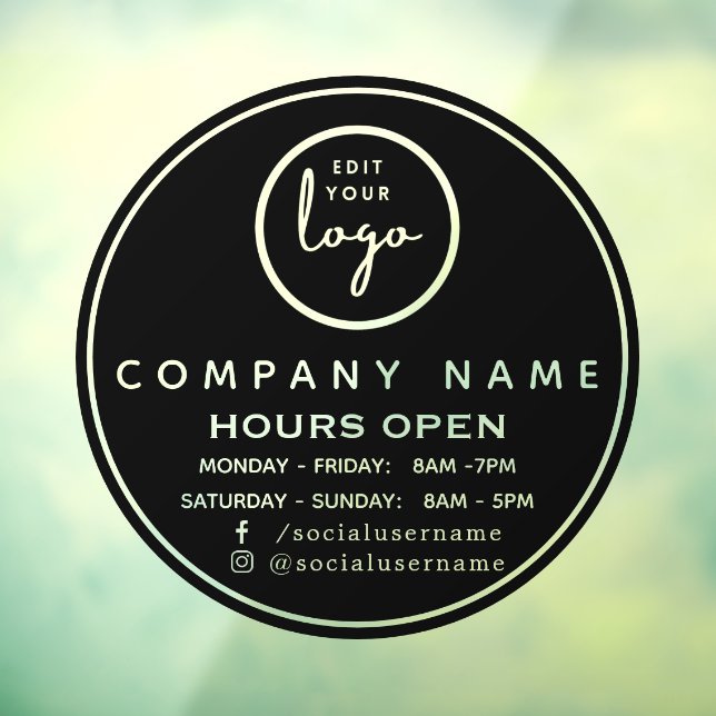 Custom Business Hours Window Cling (Sheet 3)