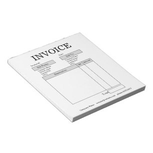 Custom Business Invoice Notepad