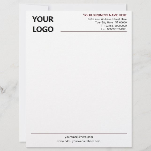 Custom Business Letterhead (Front)