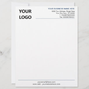 Custom Business Letterhead Logo and QR Code URL