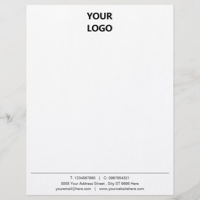 Custom Business Letterhead Template with Logo (Front)