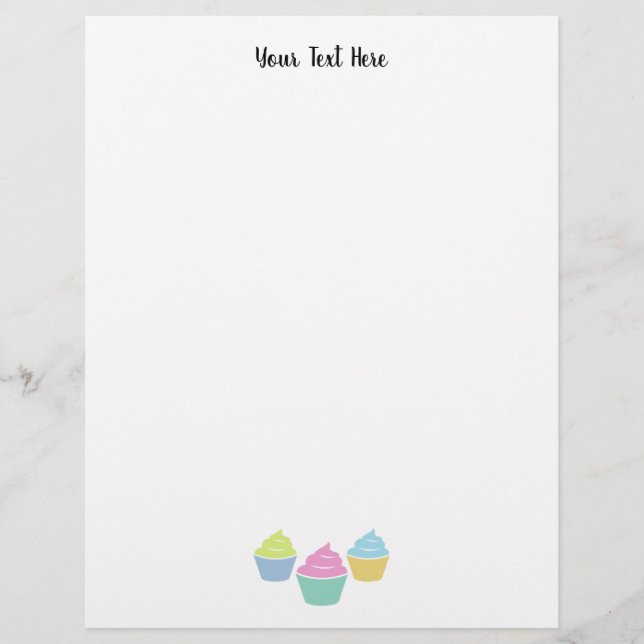 Custom business letterhead with cupcake logo (Front)