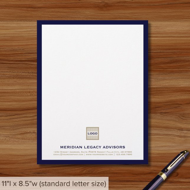 Custom Business Letterhead with Navy Frame (Creator Uploaded)