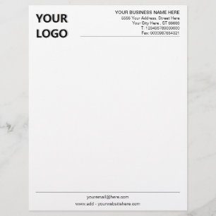 Custom Business Letterhead Your Logo and QR Code
