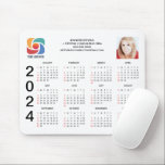 Custom Business Logo 2024 Company Calendar Magnet Mouse Mat<br><div class="desc">This modern business mousepad calendar is custom made with your professional company name under the the agent name. This minimalist black and white calendar features your logo on one side and personalised photo on the other. Contemporary marketing tools for a corporation in 2024. The days of the week start with...</div>