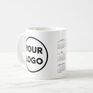 Custom Business Logo 2025 Calendar Coffee Mug