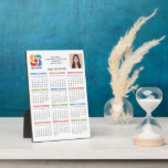 Custom Business Logo 2026 Calendar Marketing Plaque<br><div class="desc">This colourful business calendar plaque is custom made with your professional company name and office contact details. This trendy vertical calendar print features your logo on one side and personalised professional photo on the other. Contemporary marketing item for a corporation in 2026.</div>