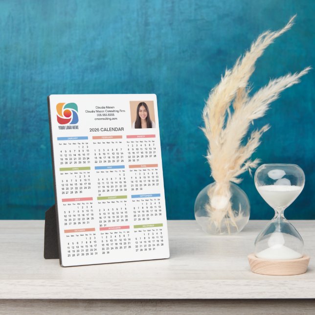 Custom Business Logo 2026 Calendar Marketing Plaque (Side)