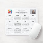 Custom Business Logo 2026 Company Calendar Mouse Mat<br><div class="desc">This modern business calendar mouse pad gift is custom made with your professional company name under the the agent name in chic typography. These minimalist black and white calendar mousepads feature your logo on one side and personalised photo on the other. Contemporary marketing tools for a corporation in 2026. The...</div>