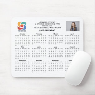 Custom Business Logo 2027 Company Calendar Mouse Mat