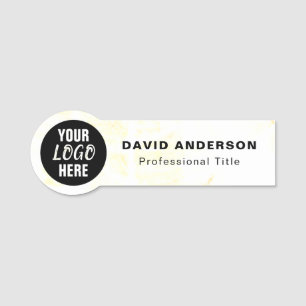 Custom Business Logo Abstract Yellow Name Tag