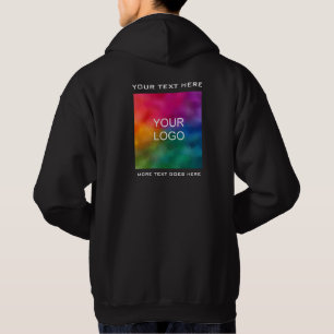 Custom Business Logo Add Text Employee Mens Modern Hoodie