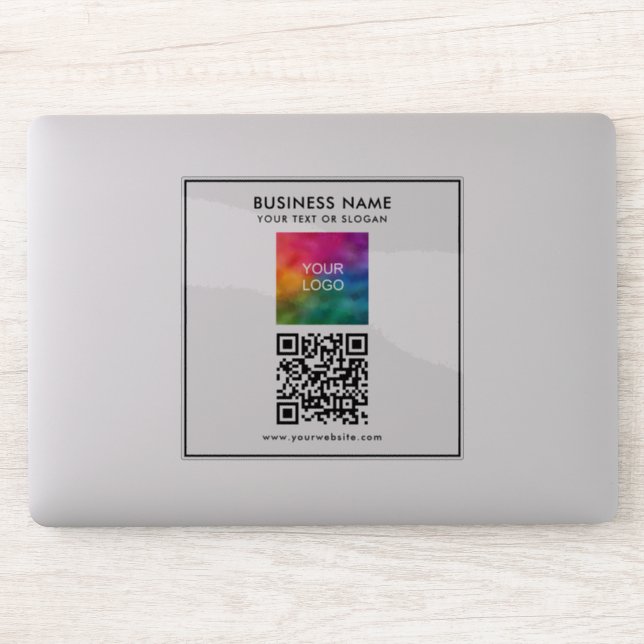 Custom Business Logo Add Text QR Code Template (Computer)