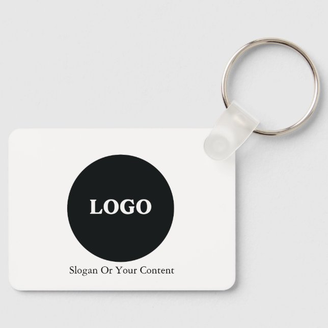 Custom Business Logo – Add Your Logo &Slogan  Key Ring (Front)