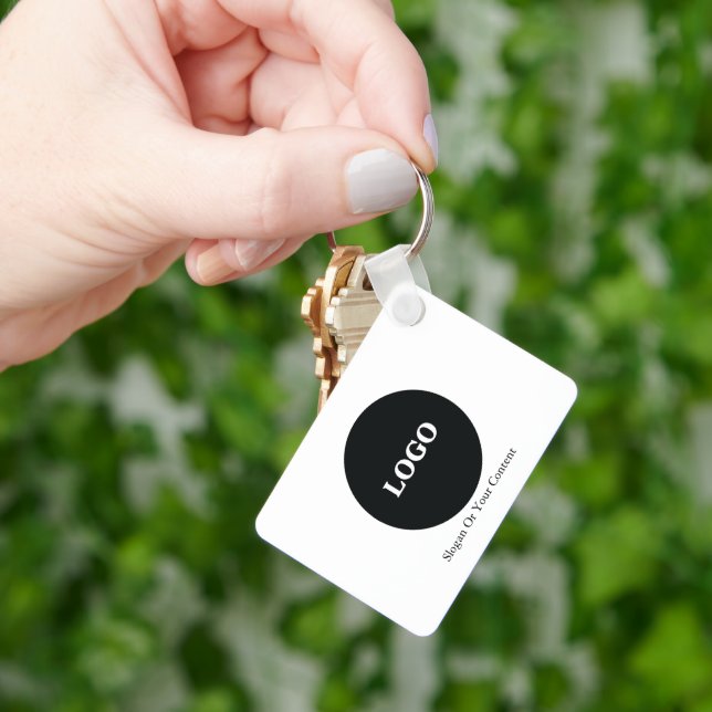 Custom Business Logo – Add Your Logo &Slogan  Key Ring (Hand)