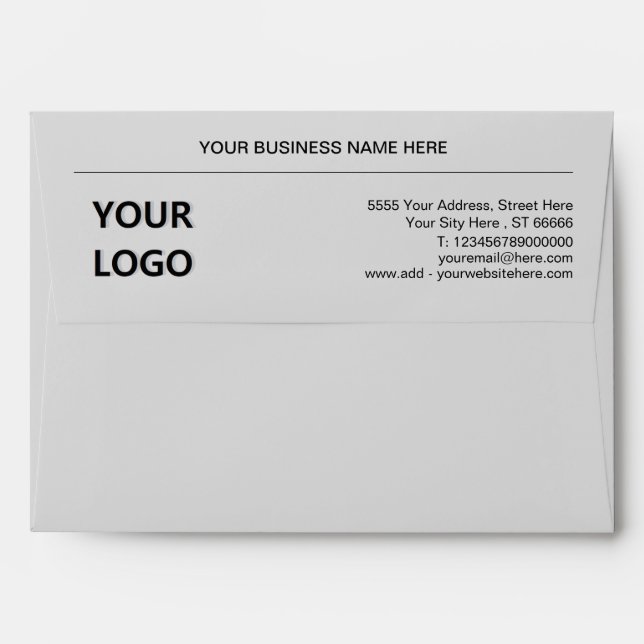 Custom Business Logo Address Envelope Template (Back (Top Flap))
