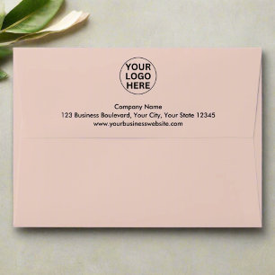 Custom Business Logo & Address l Clean Blush Pink Envelope