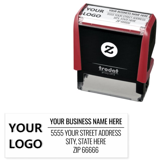 Custom Business Logo Address Personalised Stamp (In Situ)