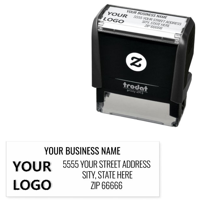 Custom Business Logo Address Self-inking Stamp (In Situ)
