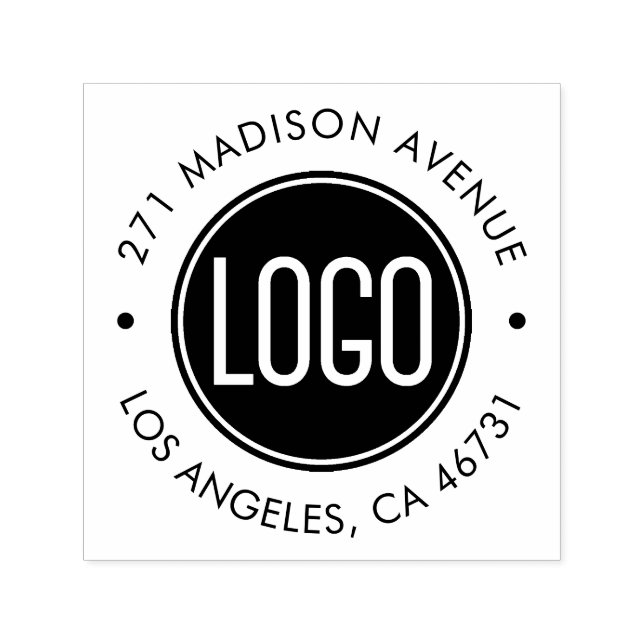 Custom Business Logo Address Self-Inking Stamp (Design)