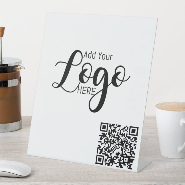custom business logo advertising QR code Pedestal Sign (In SItu)