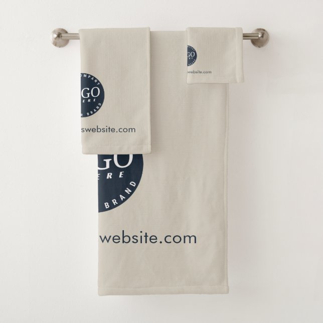 Custom Business Logo and Company Website  Bath Towel Set (Insitu)