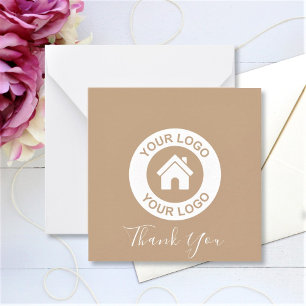Custom Business Logo And Message Thank You Card