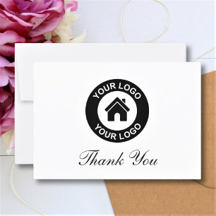 Custom Business Logo And Message Thank You Card