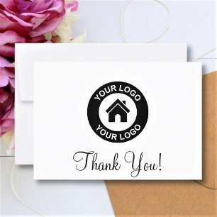 Custom Business Logo And Message Thank You Card