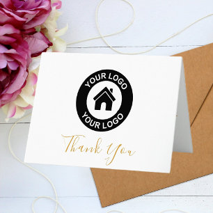Custom Business Logo And Message Thank You Card