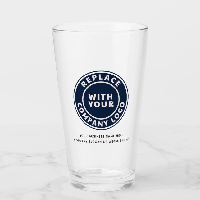 Custom Business Logo and Name Glass (Front)