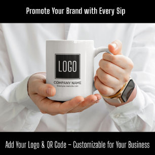 Custom Business Logo and QR Code Personalised Mug
