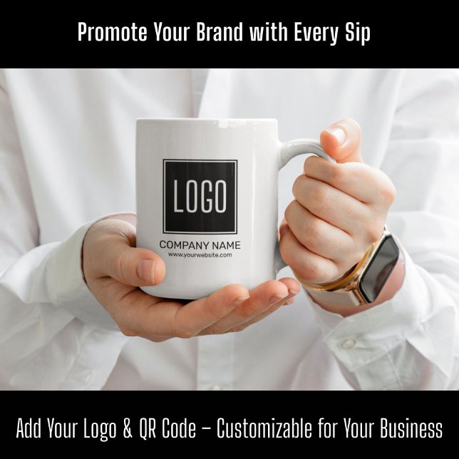 Custom Business Logo and QR Code Personalised Mug (Creator Uploaded)