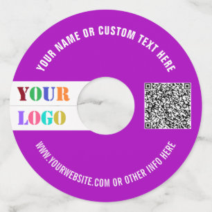 Custom Business Logo and QR Code Wine Glass Tags