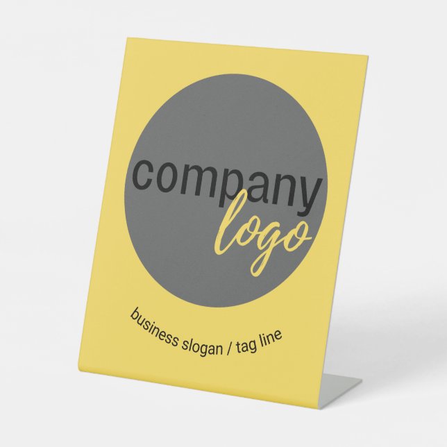 CUSTOM BUSINESS LOGO AND SLOGAN COMPANY BRAND  PEDESTAL SIGN (Front)