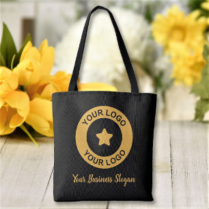 Custom Business Logo And Slogan Promotional Black Tote Bag