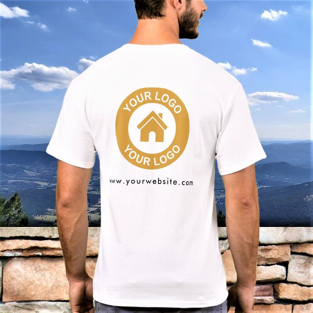 Custom Business Logo and Text Backside Printed T-Shirt (Creator Uploaded)