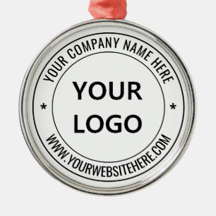 Custom Business Logo and Text Christmas Ornament
