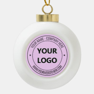 Custom Business Logo and Text Christmas Ornaments
